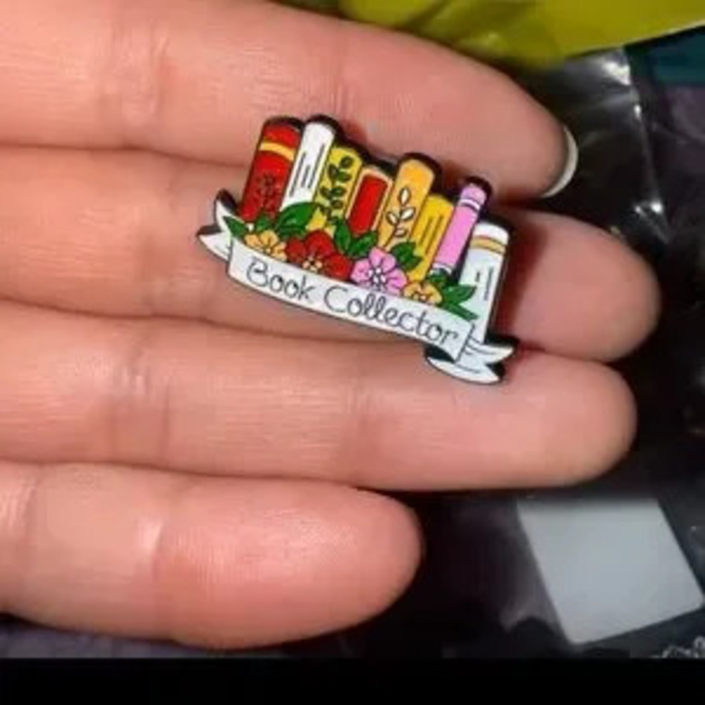 Colorful Book Collector Enamel Pin - Picture 2 of 2
